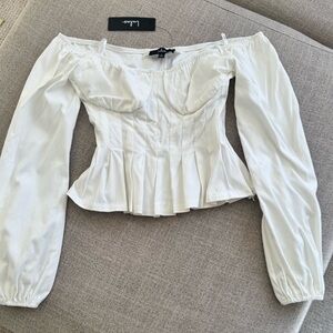 White Peplum Off The Shoulder Top